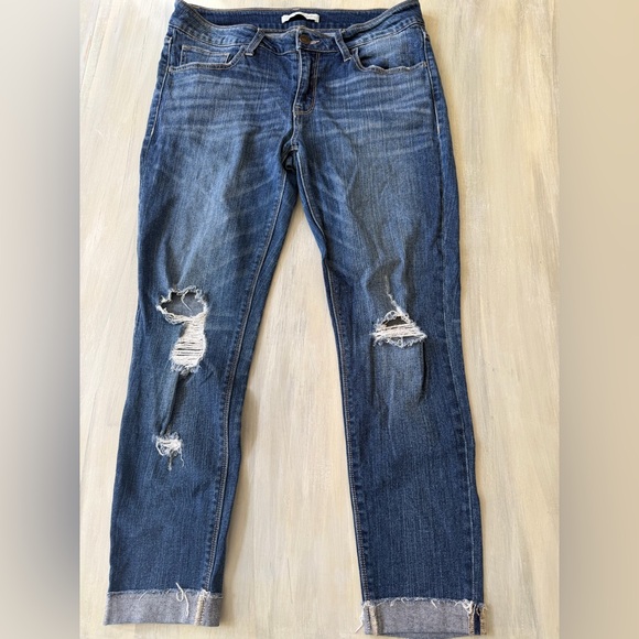 Daytrip Refined Lynx Skinny Stretch Jeans Distressed Dark Blue Size 31R - Picture 2 of 13